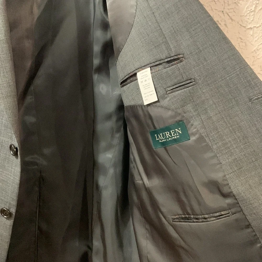 Lauren Ralph Lauren NEW Blazer Jacket Loomis UltraFlex Grey 50 Regular 100% Wool